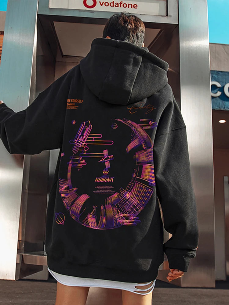 High Street Graffiti Graphic Hoodie Mens Loose Fleece Hoodies Harajuku Hip Hop Oversize Casual Hooded Sweatshirts Y2K Clothes Street King Limited