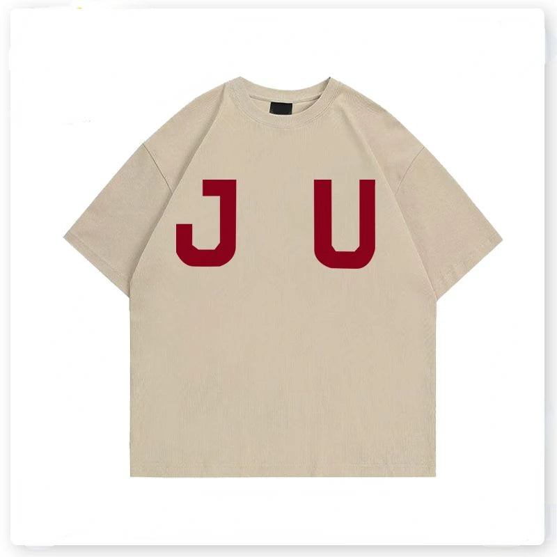 Fashionable Korean Retro Hip-hop Trendy Brand Letter Printed T-shirt Men Ins Niche Design Street Y2K Round Neck Half-sleeved Top Street King Limited