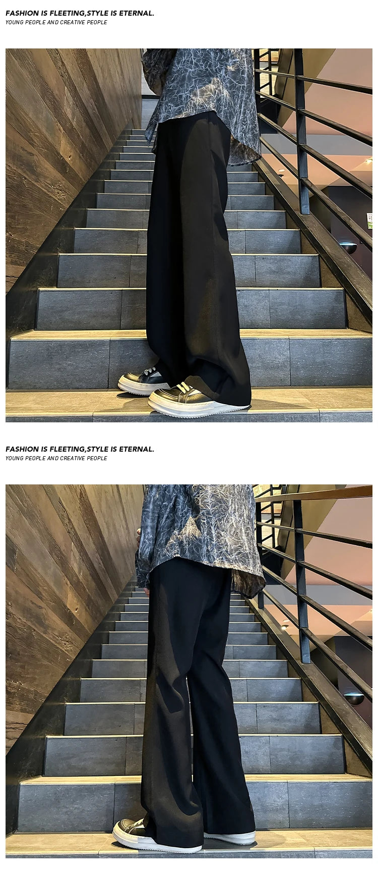 2025 mens four seasons new mid waist micro flared casual pants fashion trend leisure mens flared leg trousers korean pants men unique default style 1274