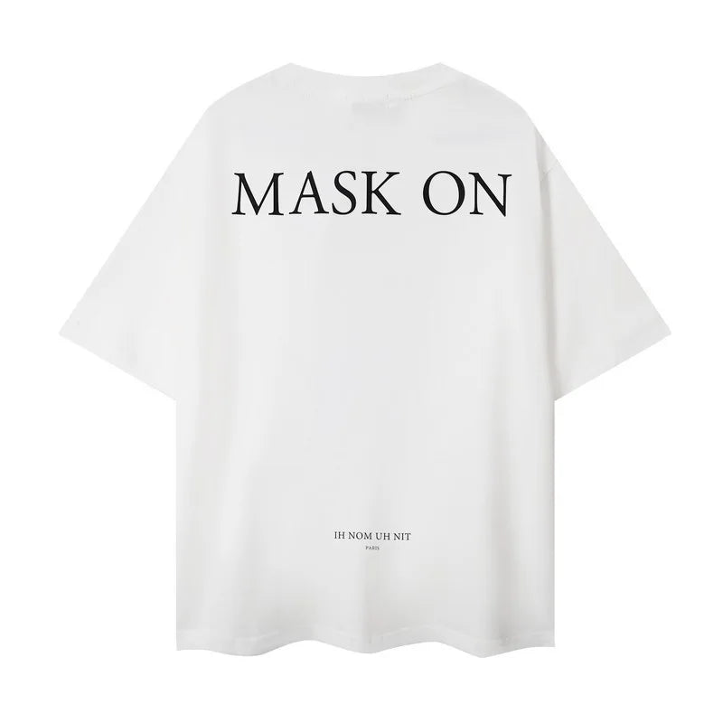 2024ss New IH NOM UH NIT T-shirt Masked Gold Necklace Printing Men Woman Good Quality Chaopai Top Tees Street King Limited