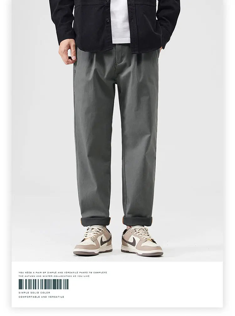 japanese casual pants mens spring autumn loose fashion solid color simple elastic waist sports pants man harem trousers unique default style 2154