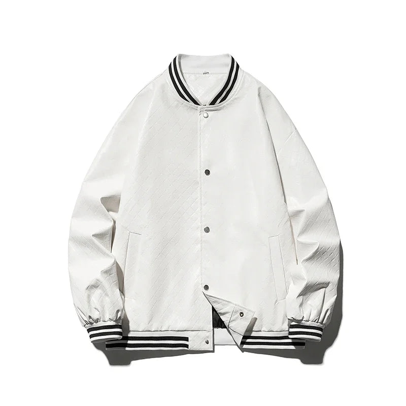 popular unisex basuball jacket fashion solid color lozenge pattern bomber jacket comfortable casual female clothing unique default style 4982