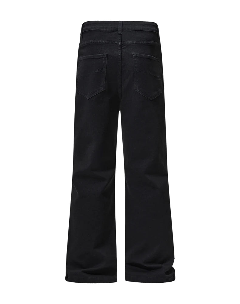 men black elastic denim micro flared jeans pants streetwear fashion cleanfit hip hop punk slim fit jeans y2k pants trouser unique jeans style 1694