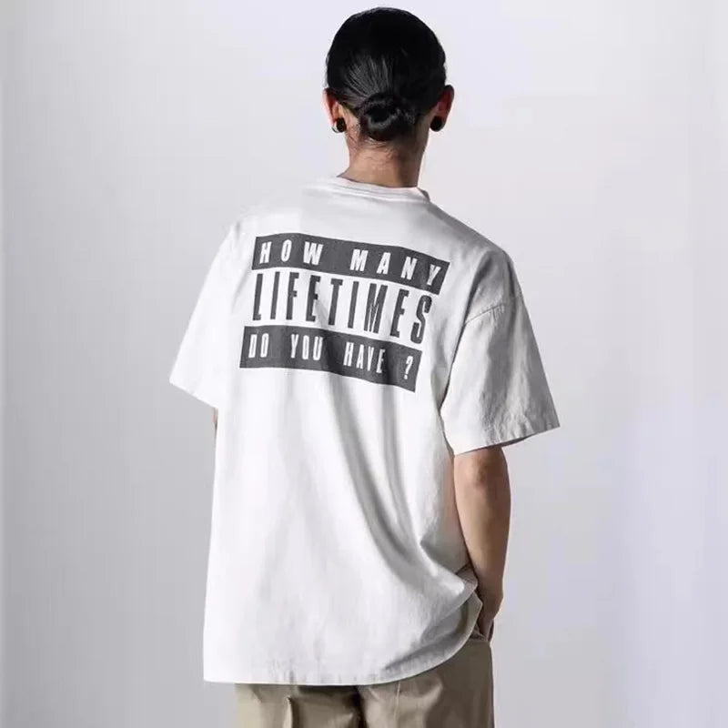New SAINT T Shirt Letter Printing Summer Good Quality Men Woman Loose Casual Versatile Lovers Vintage Tops Tee Street King Limited