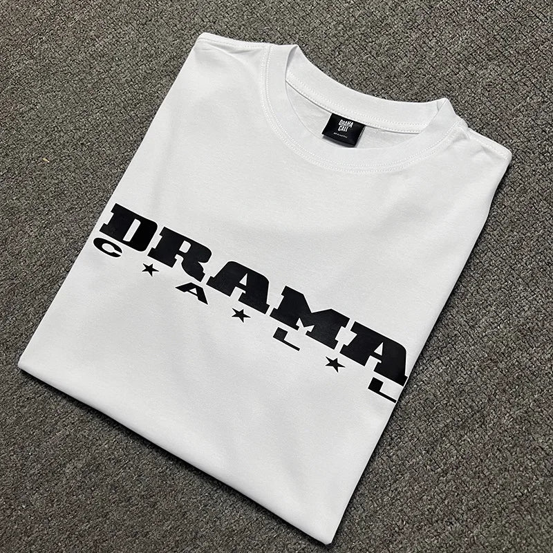 2024ss Drama Call T-shirt Men Women 1:1 High Quality Stars Letter Print Fashion Street Lovers Casual Tops Tee Street King Limited