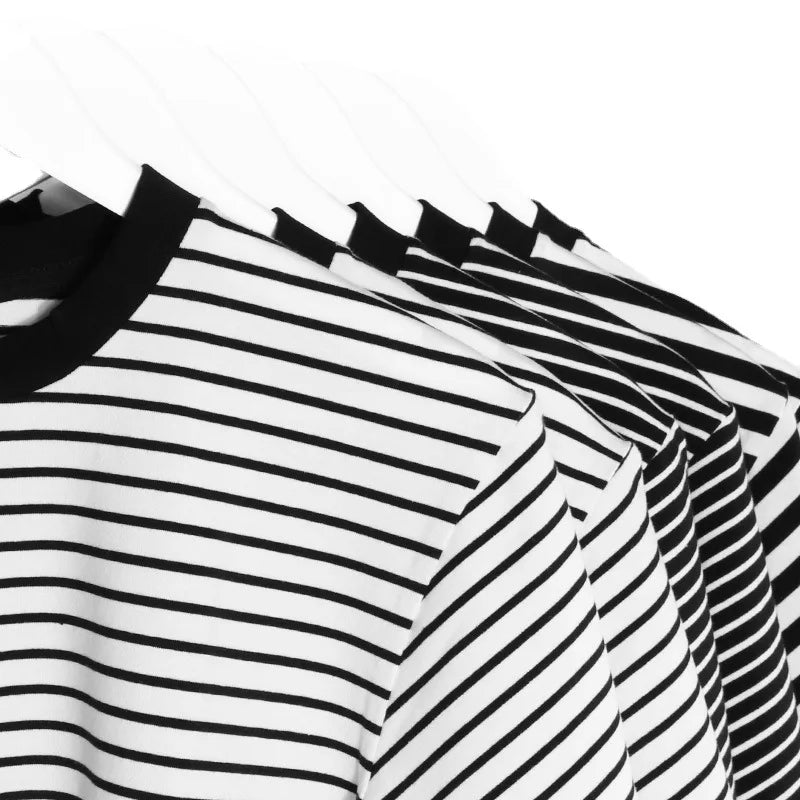 Japanese Vintage Nostalgic Striped T-Shirts For Men And Women Short-Sleeved Cotton Men's Loose Half-Sleeved Sea Soul Shirt Street King Limited