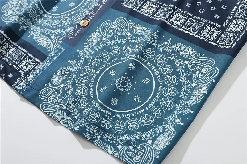 Dark Icon Bandana Full Printed Hawaiian Shirt 2020 Summer Vintage Shirts Men Street Shirts for Men Street King Limited