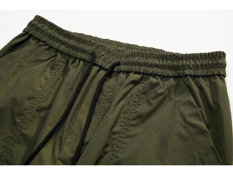 multi pocket mens wide leg straight cargo pants korean fashion track pants male casual loose mopping trousers four seasons unique cargo style 1025