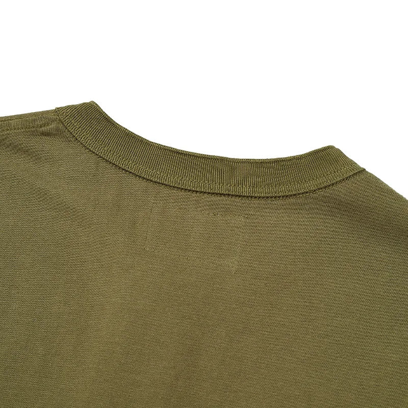Summer Men's Heavy Cotton T Shirt Solid Color Round Neck Short Sleeve Basic Shirt TopTees Male Leisure Knitted Henry Tshirt Street King Limited