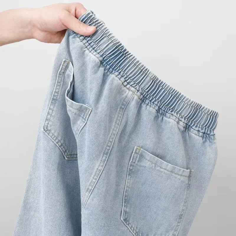 autumn korean fashion drawstring y2k jeans homme classic baggy straight wide leg pants 2025 new hip hop streetwear casual jean urban skinny jeans
