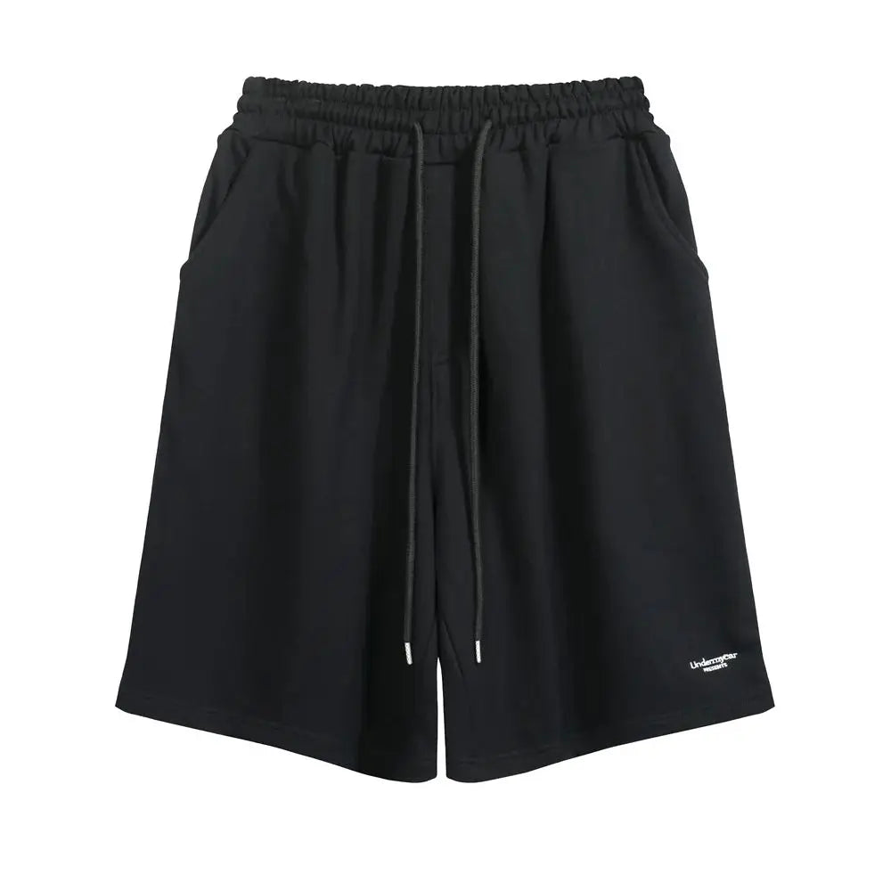 Undermycar 2024 Trendy Drawstring Logo Drawstring Pure Cotton Loose Fat Elastic Shorts Street King Limited