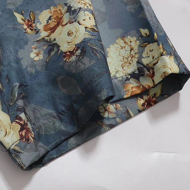 Men Shirts Sclassic Flower Pattern Retro Tops Casual Loose Fashion Clothing Harajuku Style Versatile Shirts Unisex Street King Limited