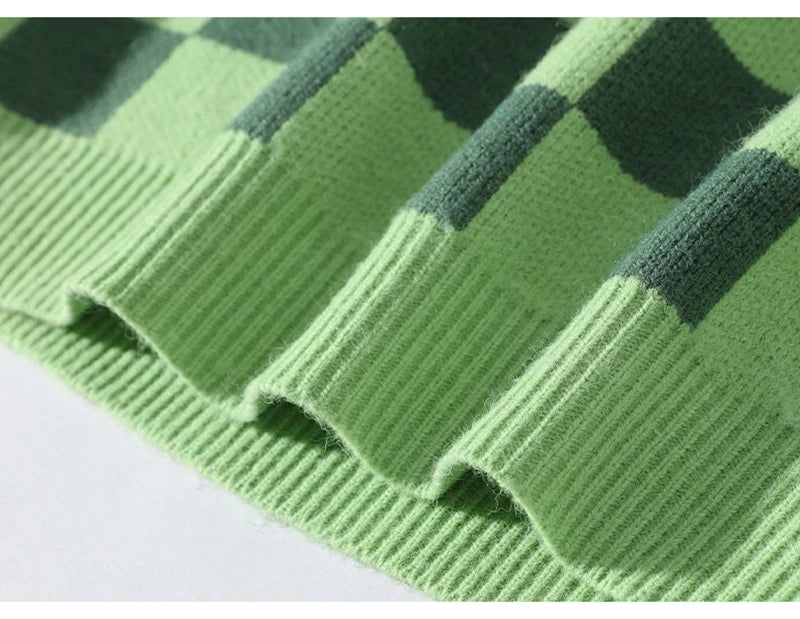 Rainbowtouches Streetwear Men Sweaters Winter Clothes Long Sleeve Casual Knitted Tops Harajuku Plaid Pullovers Couple Sweater Street King Limited