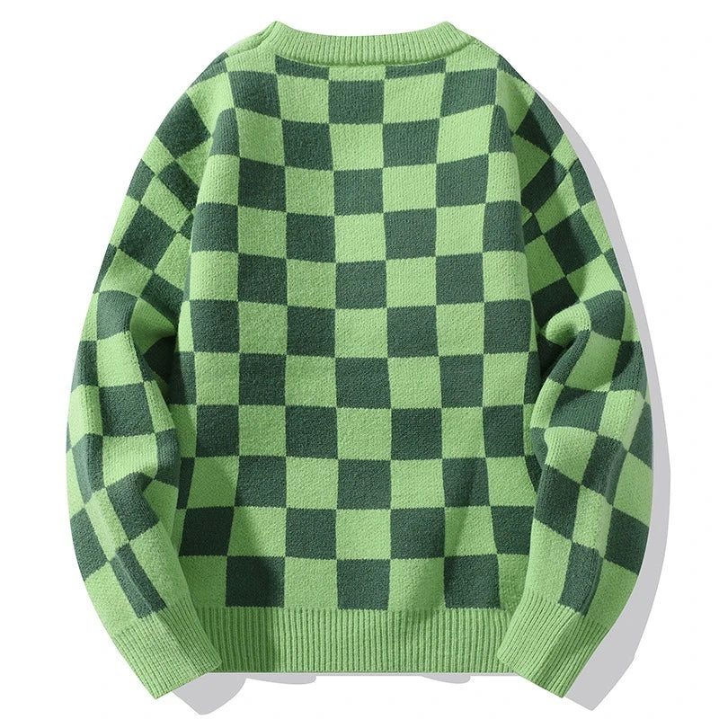 Rainbowtouches Streetwear Men Sweaters Winter Clothes Long Sleeve Casual Knitted Tops Harajuku Plaid Pullovers Couple Sweater Street King Limited
