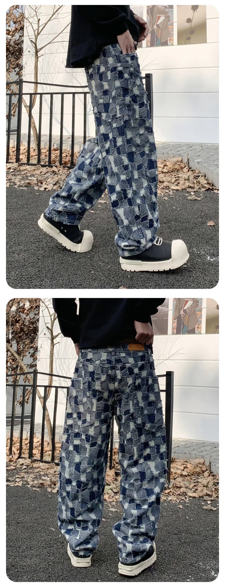 men distressed washed denim streetwear brand hip hop loose casual motorcycle cargo jeans pant cityboy y2k trousers unique cargo style 2351