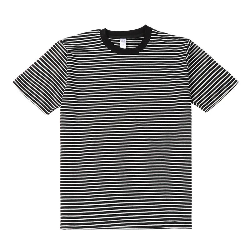 Japanese Vintage Nostalgic Striped T-Shirts For Men And Women Short-Sleeved Cotton Men's Loose Half-Sleeved Sea Soul Shirt Street King Limited