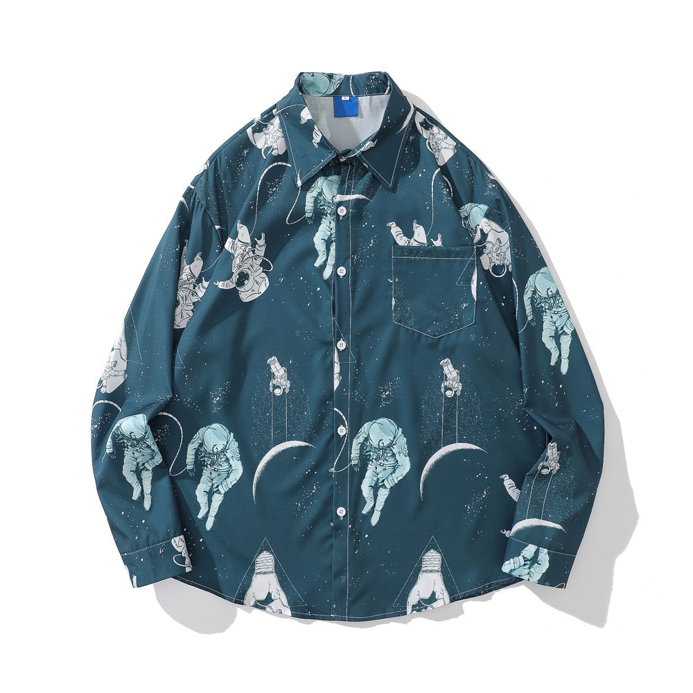 "Moon Landing" Unisex Men Women Streetwear Graphic Shirt Daulet Apparel