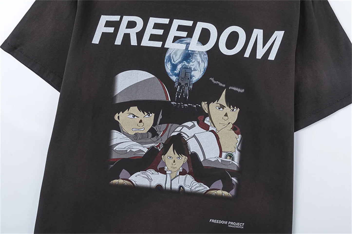 Summer Vintage Retro Anime Portrait Print High-Street Casual Loose Cotton Tops T-Shirt Street King Limited