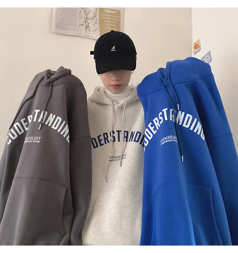 Autumn Men's Letter Design Printed Pullovers Hoodies Y2K Vintage Streetwear Hoody Sweatshirts Casual Fleece Oversize Hoodie Street King Limited