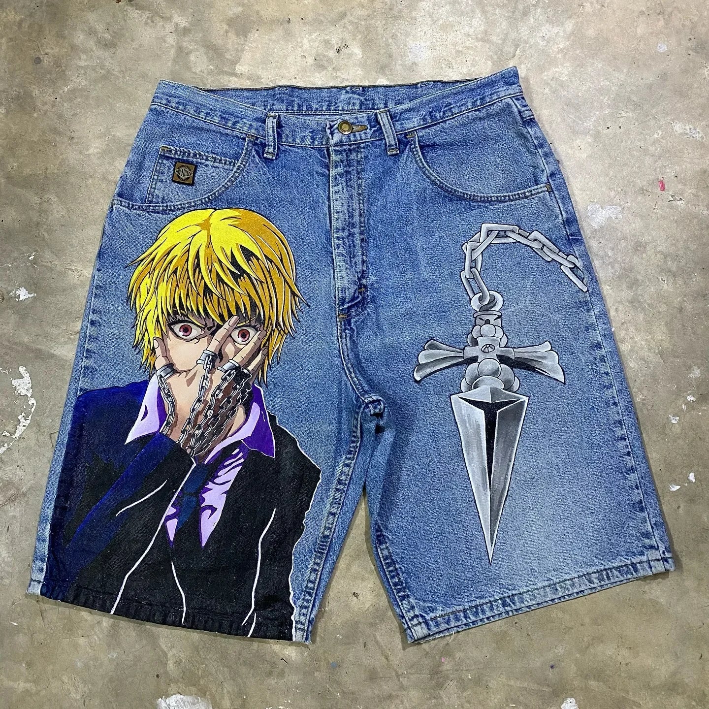 popular casual rem print sweatpants fashion y2k baggy jeans wide leg denim shorts pants harajuku streetwear trouser men clothing unique joggers style 3931