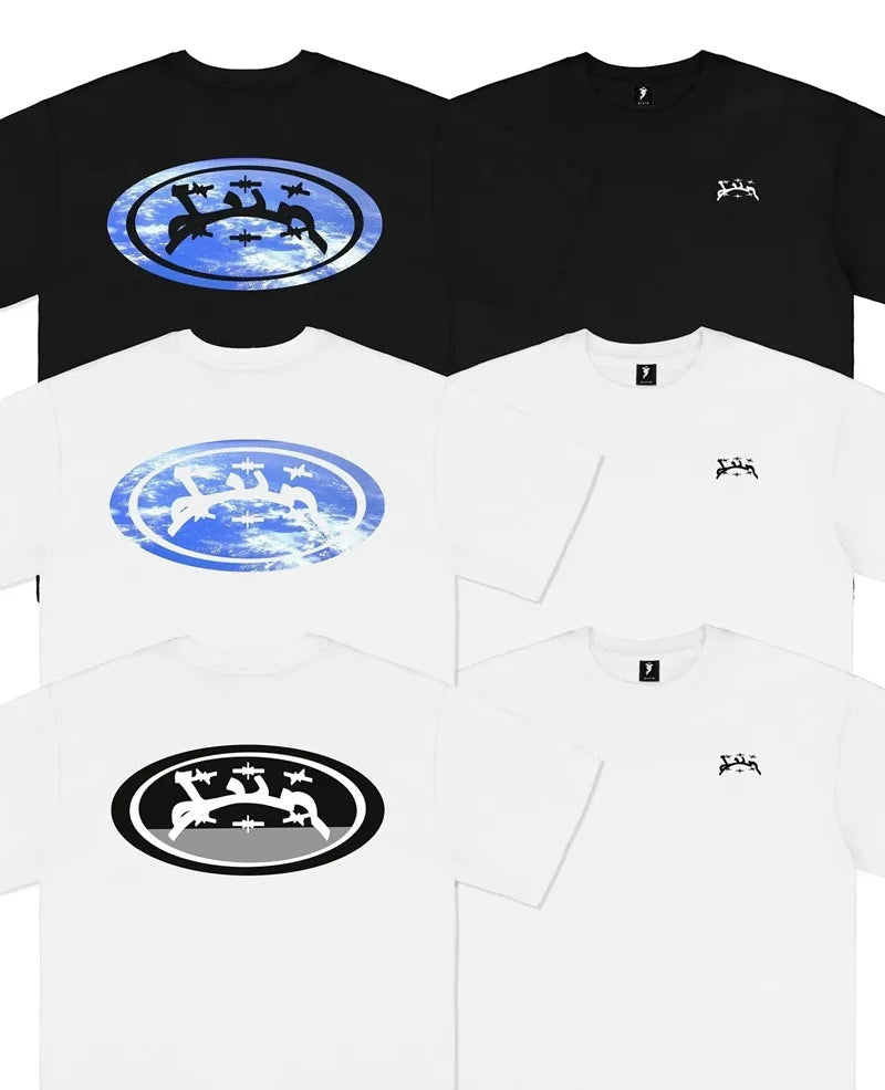 European and American Trendy Brand Personalized Letter Print Oversized Short-sleeved Men Y2k Street Retro Fashion T-shirts Women Street King Limited