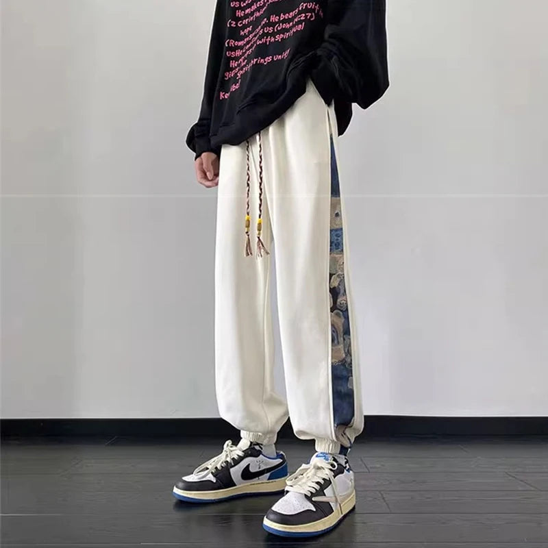 hip hop fashion anime printed sweatpants for men autumn casual corduroy baggy joggers pantalones hombre y2k streetwear trousers 1 relaxed fit joggers