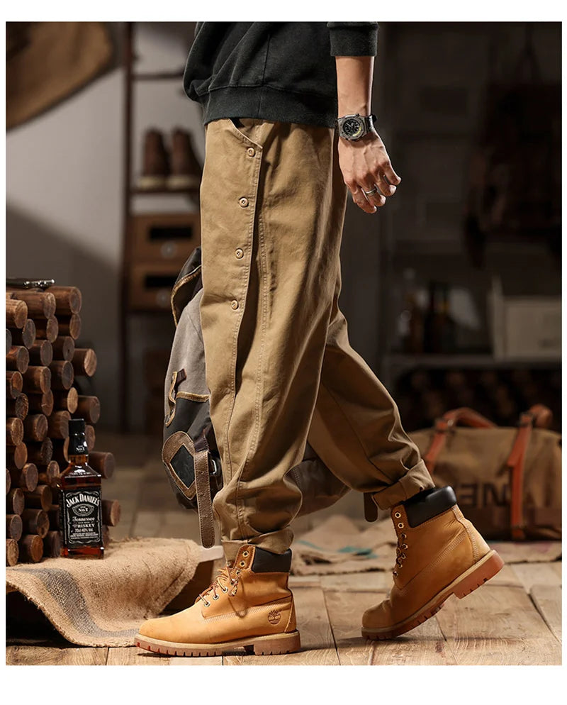 new breasted cargo tracksuit pants for men autumn y2k vintage harem tactical sweatpants casual outdoor baggy joggers trousers unique joggers style 51