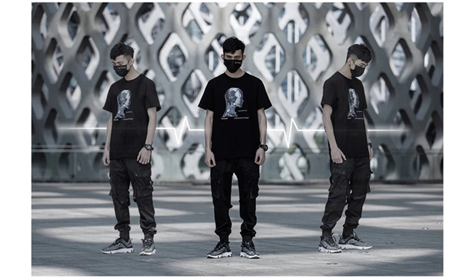 US Size Streetwear Sweatpants Men Jogger Ribbon Pocket Elastic Waist 2022 Fashion Hip Hop Mens Joggers Cargo Black Pants HZ155 Street King Limited