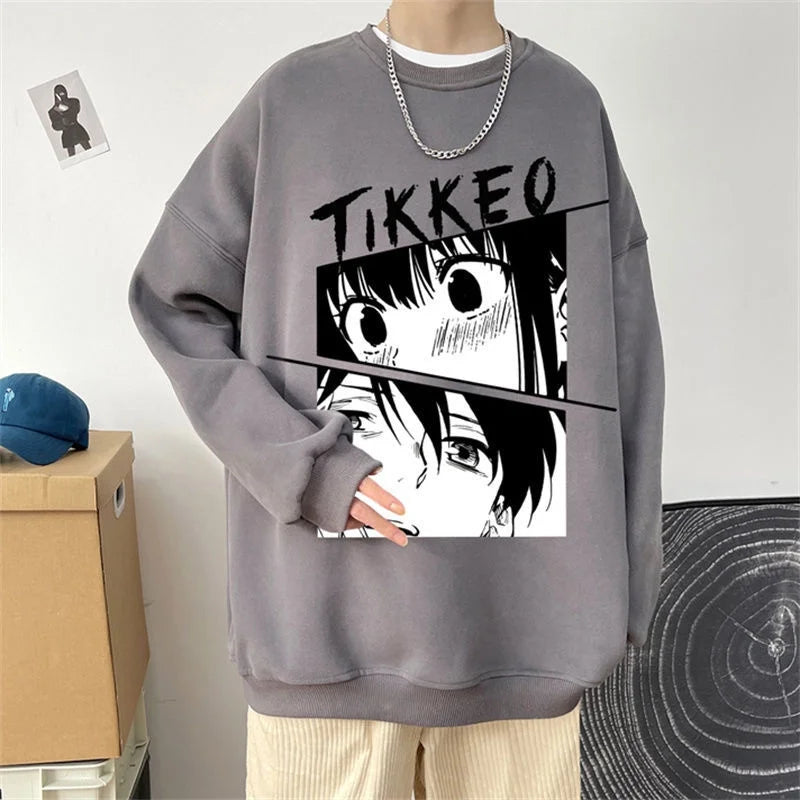 Autumn Japanese Anime Fashion Men Sweatshirt Graphic Fleece Y2K Clothes Casual Hip Hop Streetwear Crewneck Pullover Hoodies Street King Limited