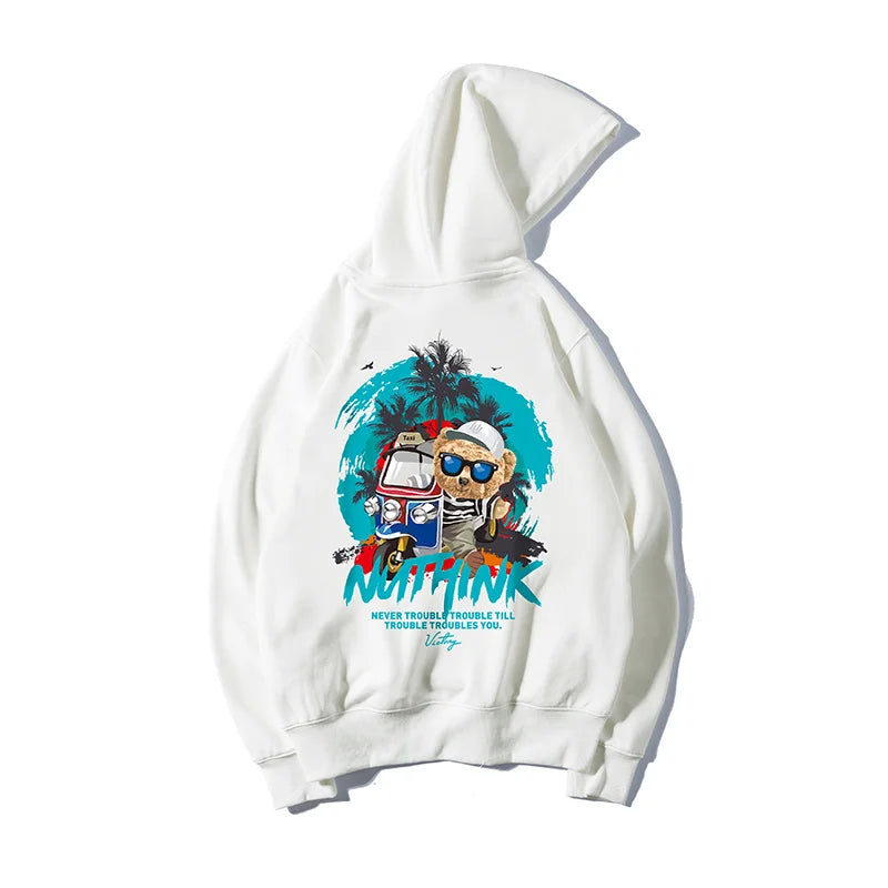 Funny Vacation Bear Graphic Printed Hoodies For Men Streetwear Hip Hop Clothing Fleece Hooded Sweatshirts Y2K Pullover Hoody Street King Limited