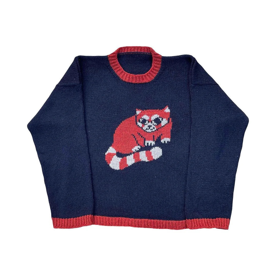 Y2K Women's Sweater Clothing Vintage Knitted Wool Sweater Jumper Round Neck Stripe Cute patterns Round Neck Long Sleeve Clothing Street King Limited