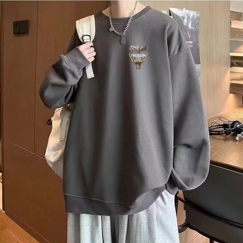 Dove Of Freedom Graphic Printed Men's Crewneck Hoodies Hip Hop Fashion Pullover Sweatshirts Hombre Y2K Streetwear Fleece Clothes Street King Limited
