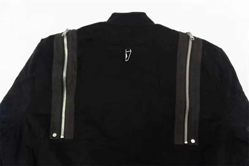 undermycar 2023 deconstructed multi zipper autumn winter flight jacket unique default style 3825