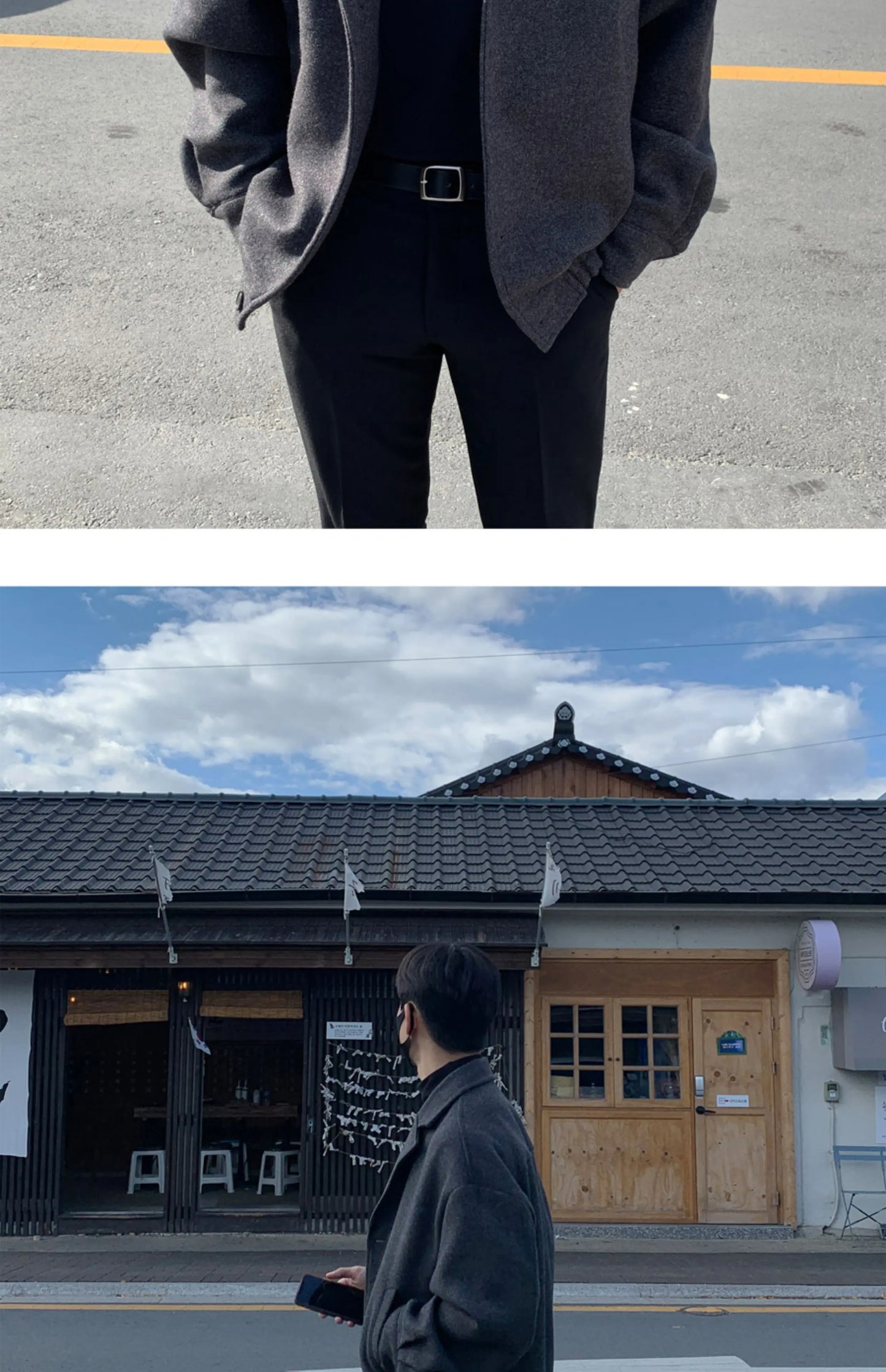 2024 loose casual mens solid color jacket fashion daily commuting windproof short woolen coat thickened warm unique shorts style 308