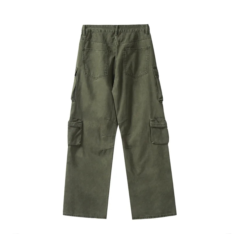 unisex hip hop pants retro cargo pant streetwear multi pockets zipper harajuku joggers new casual loose straight baggy trousers unique joggers style 1074