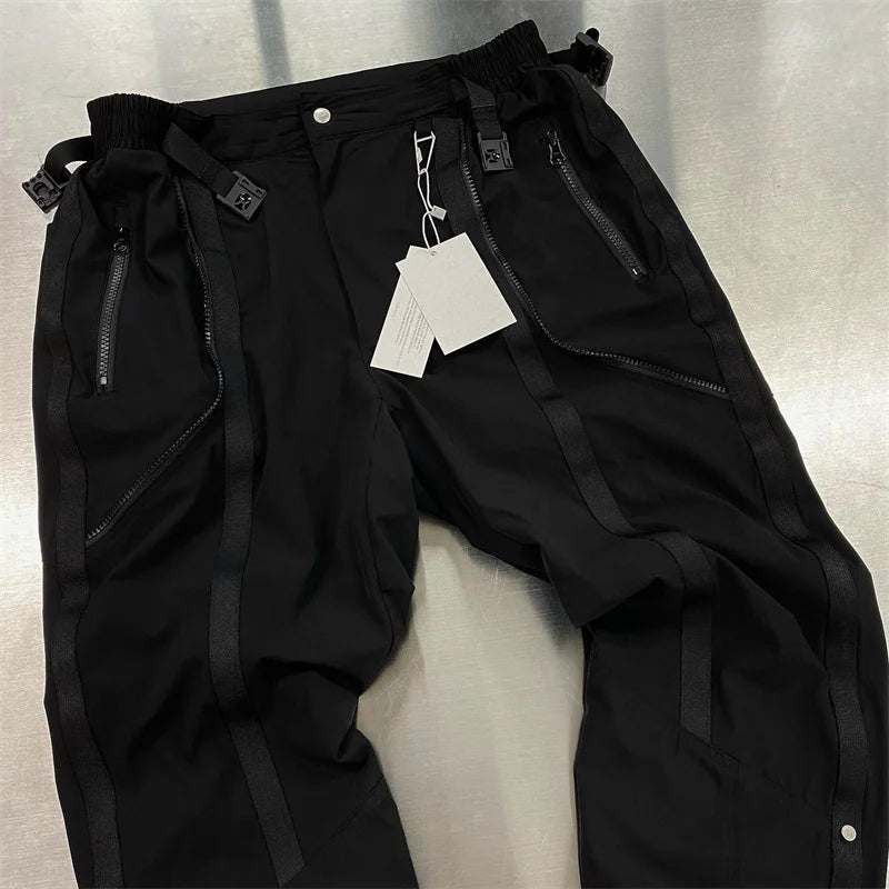 undermycar functional strap high street pure cotton pants unique default style 1900
