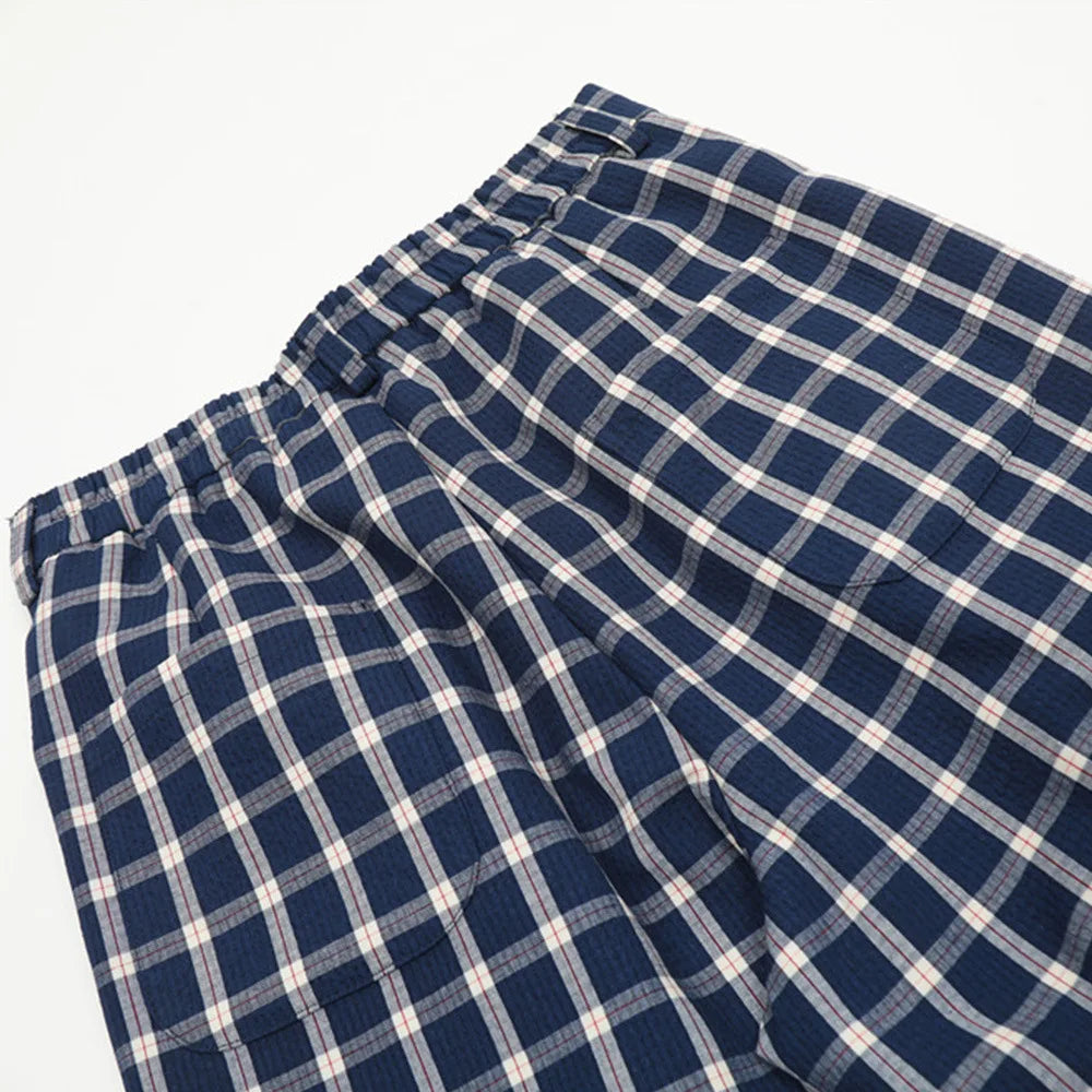 men women american streetwear fashion loose plaid wide leg straight pant boyfriend button down sports casual pants trousers urban fashion pants