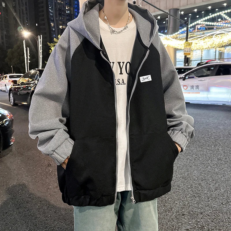 Oversized Flame Graphic Hoodie for Men