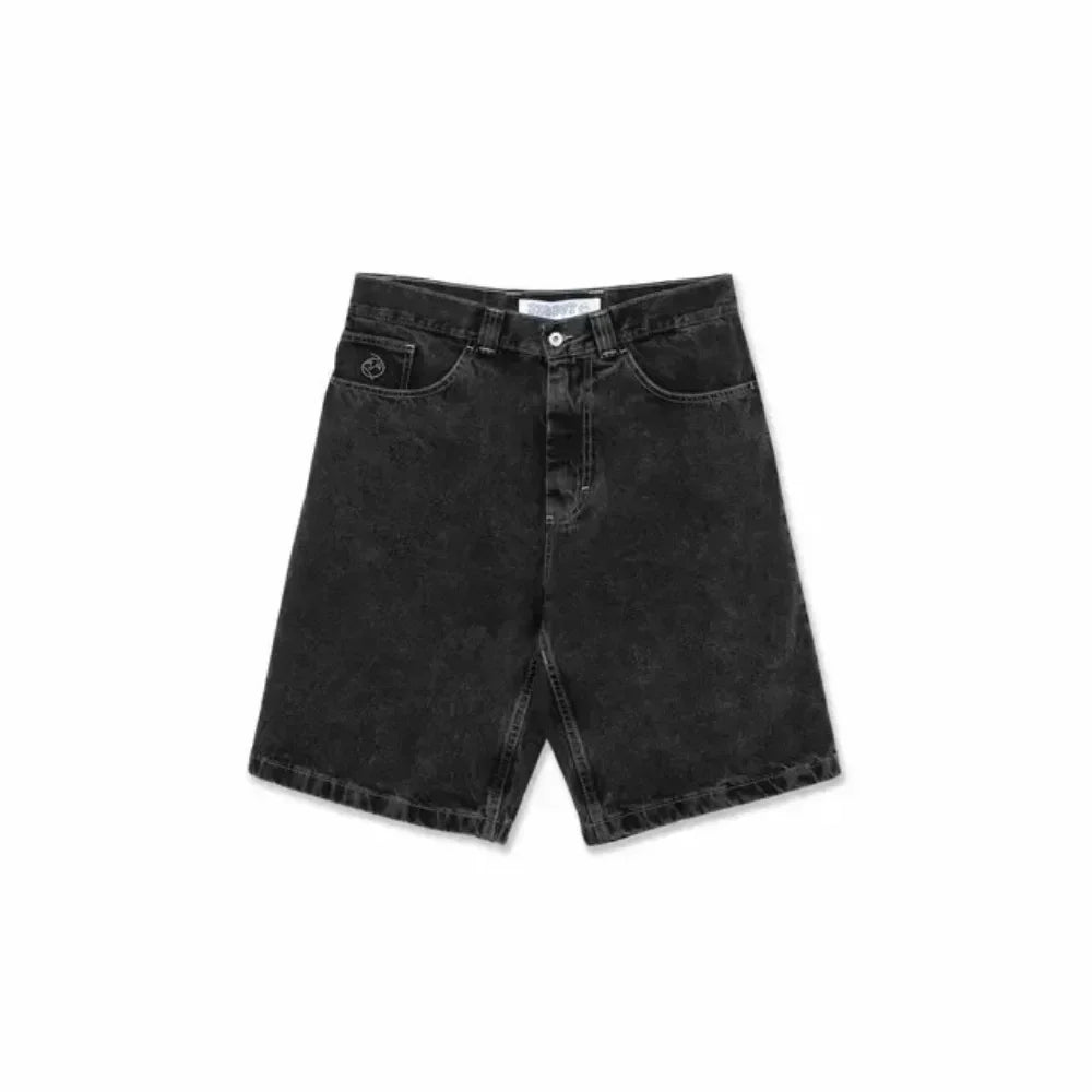 retro deep blue polar big boy baggy jeans mens women gothic wide leg trouser y2k hip hop cartoon embroidery streetwear jeans unique jeans style 3890