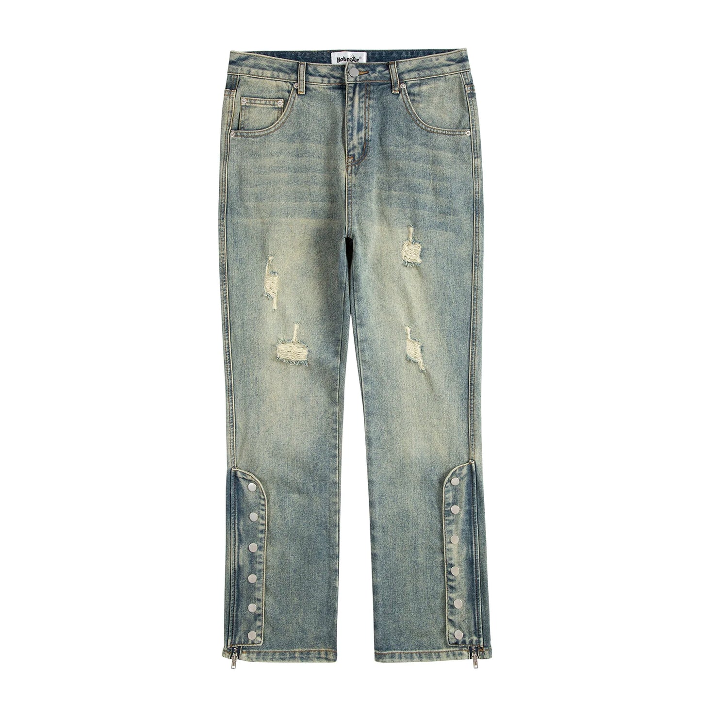 y2k side buckle washed cleanfit baggy pencil jeansfor men streetwear vibe style pantalones hombre loose casual denim trousers unique jeans style 1452