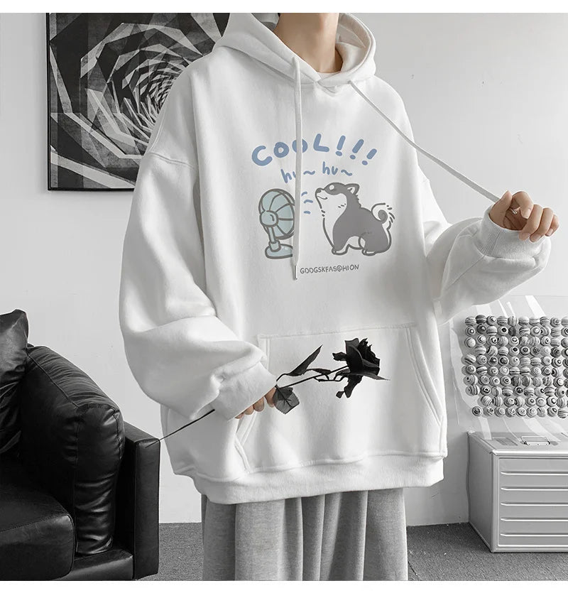 Cool Cartoon Cat Graphic Print Hoodies For Men Y2K Streetwear Clothes Hip Hop Fashion Hooded Sweatshirts Loose Pullover Hoody Street King Limited