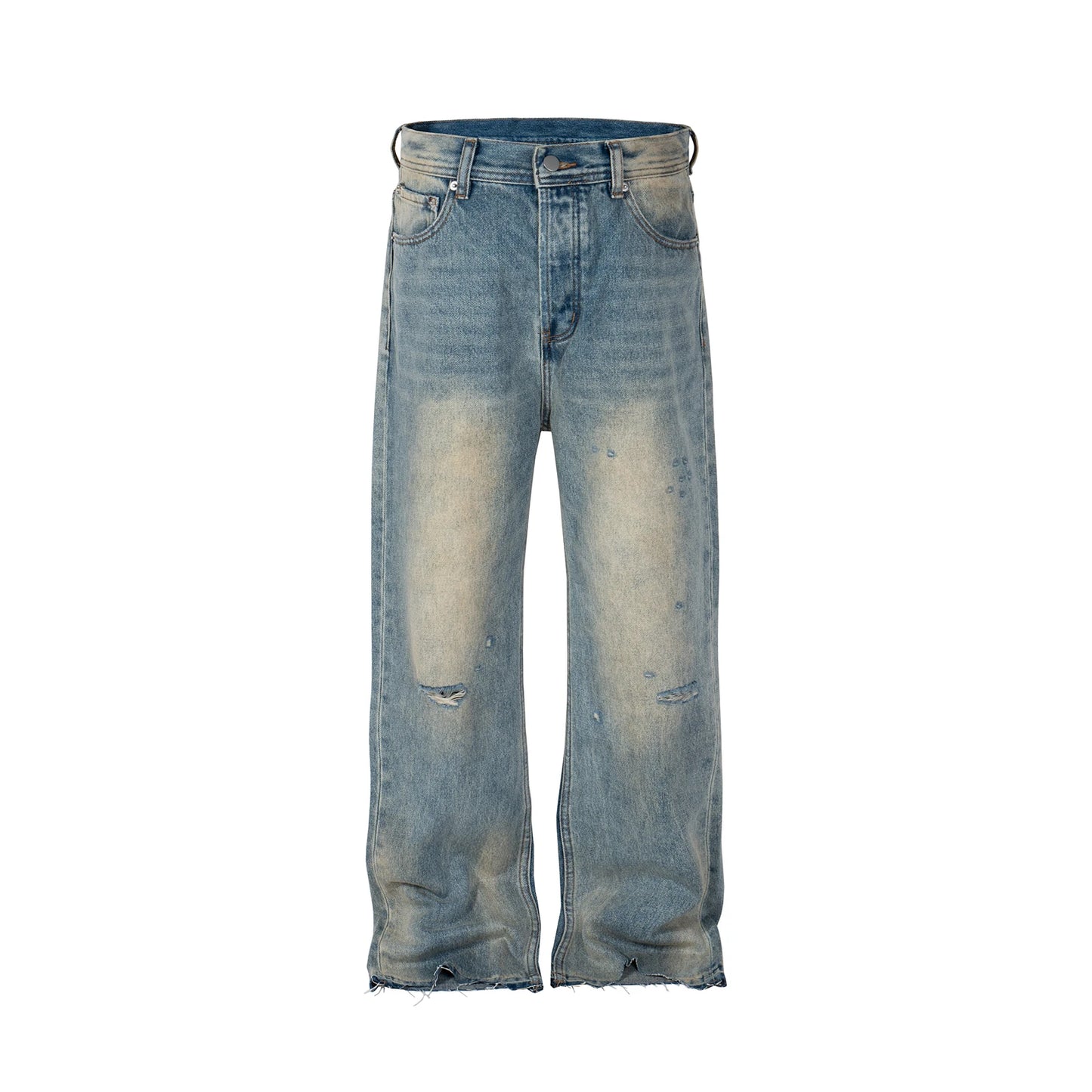 vintage washed hole damaged jeans pants for men streetwear y2k ripped black denim trousers pantalones hombre baggy cargos combat utility trousers