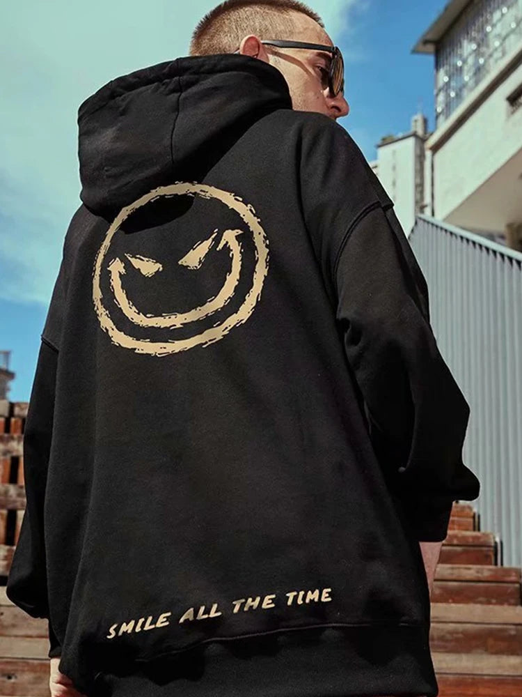 Autumn Smile Print graphic hoodies Harajuku Fashion Casual Cool Hoody Men Streetwear Funny Hoodie Couples Hip Hop y2k Clothes Street King Limited