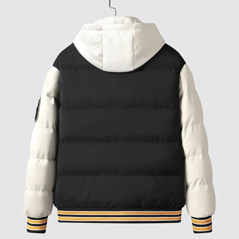 Winter Warm Parka Men Women Hooded Patchwork Baseball Jackets Embroidered Loose Casual Cotton-padded Fashion Outwear Couple New Street King Limited