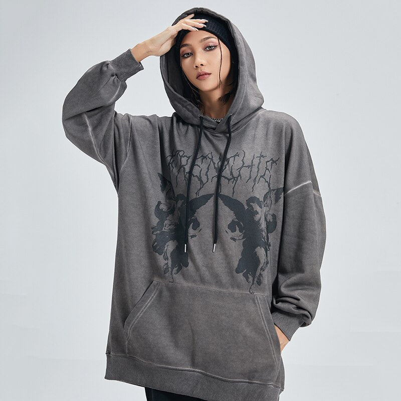 "Dark Angel" Unisex Men Women Streetwear Graphic Hoodie Daulet Apparel