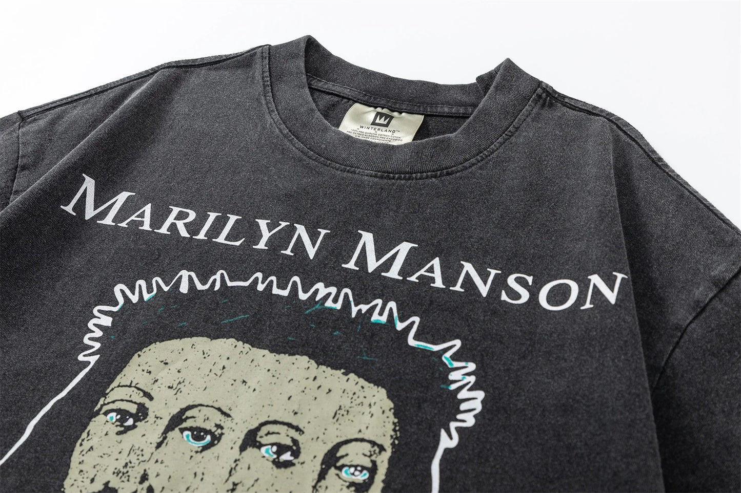 Summer Retro Vintage Rock Band Tee Portrait Print Cotton High-Street Casual Loose T-Shirt For Men Street King Limited