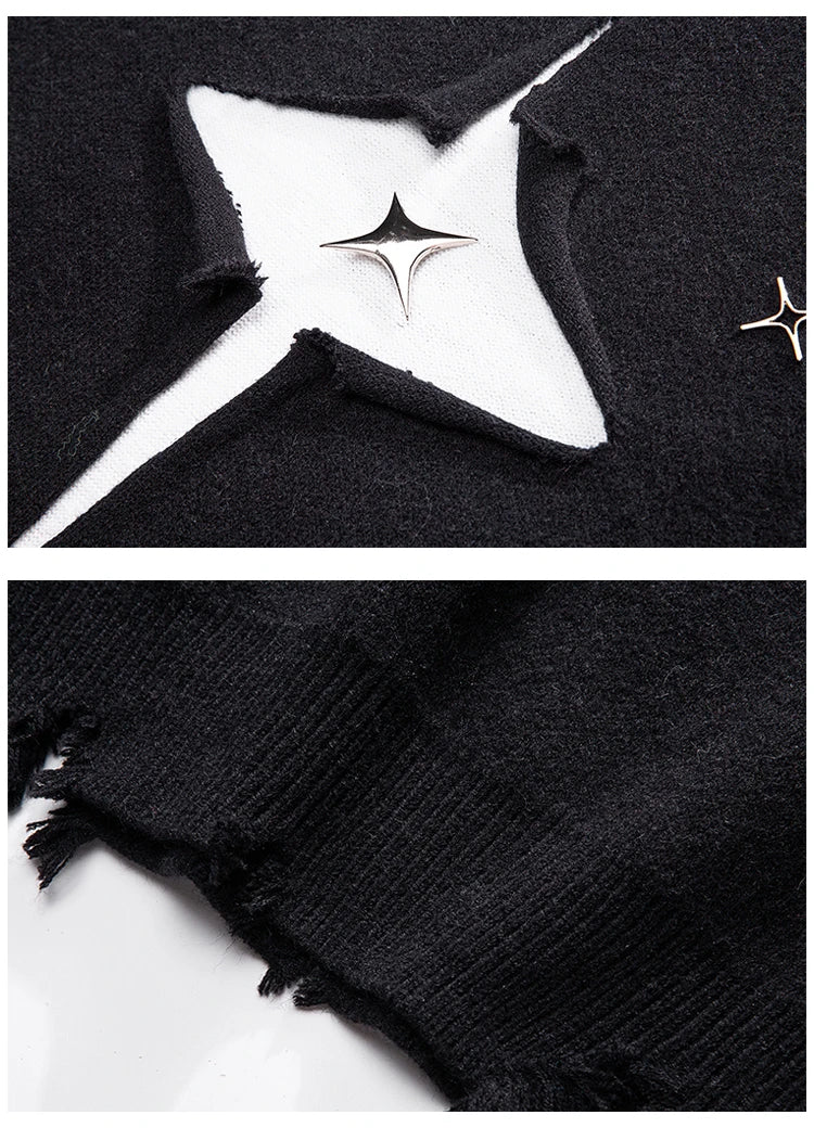 Gothic Men's Sweater Hip Hop Streetwear Long Sleeved Round Neck Tops Oversized Autumn New Knitwear Sweaters Jumpers Street King Limited