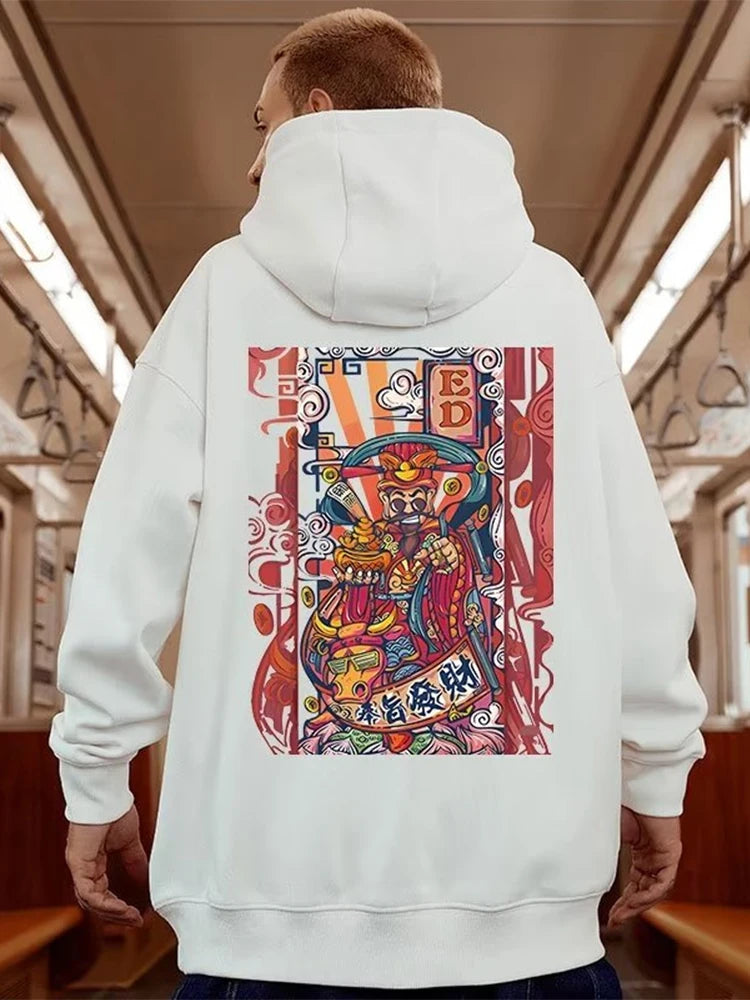 Men's Funny The God Of Wealth Graphic Hoodies 2025 Autumn Hip Hop Print Sweatshirts Hombre Y2K Streetwear Pullovers Hoodie Street King Limited