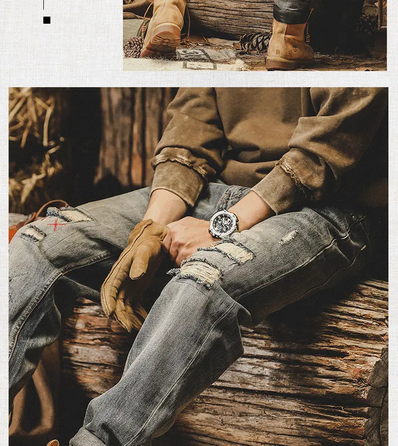 american high street personalized hip hop washed straight leg jeans for men and women loose and handsome trendy casual pants y2k unique jeans style 681
