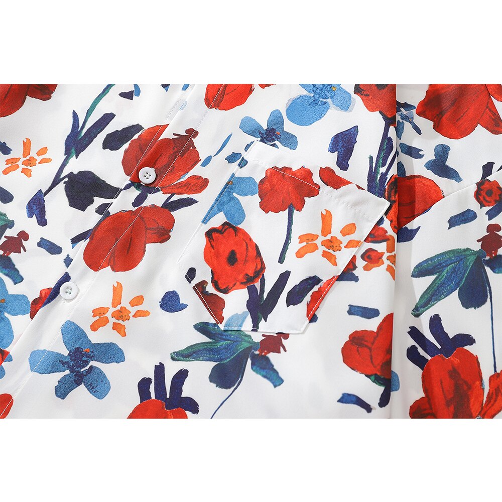 "Red Hawaiian" Unisex Men Women Streetwear Graphic Shirt Daulet Apparel